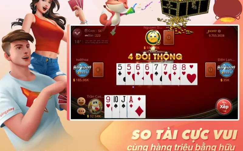 Chơi game tiến lên online với bạn bè