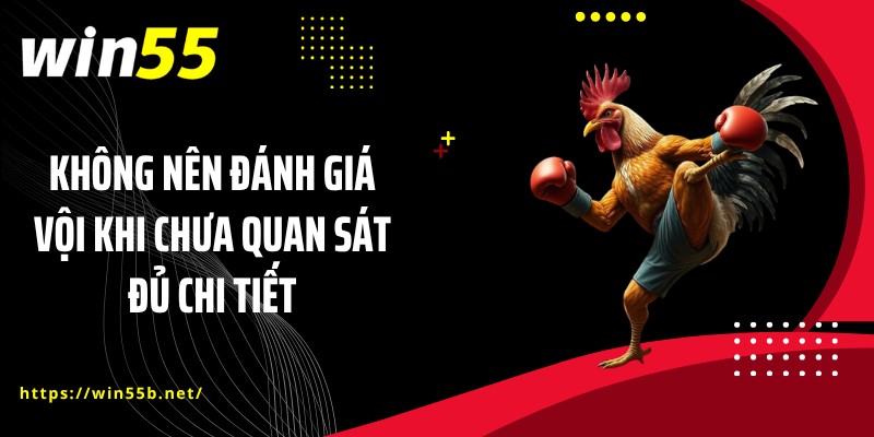 Không nên đánh giá vội khi chưa quan sát đủ chi tiết